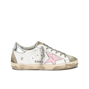 Golden Goose Superstar Sneaker in White, Ice, Orchid Pink, & Silver